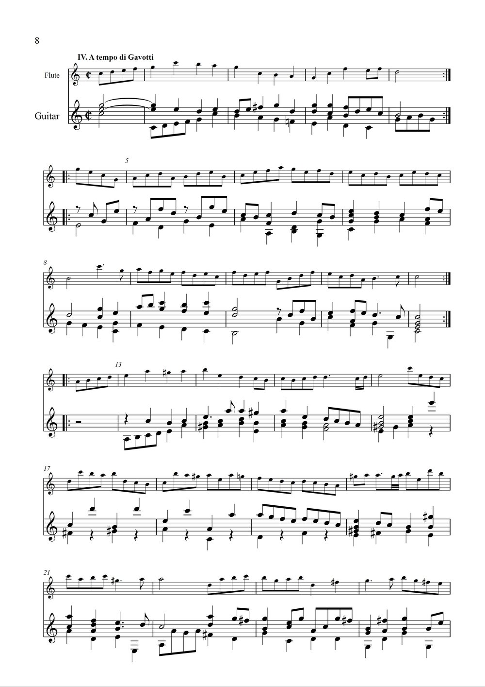 Sonata in C, Op. 1 no. 7 - sample page